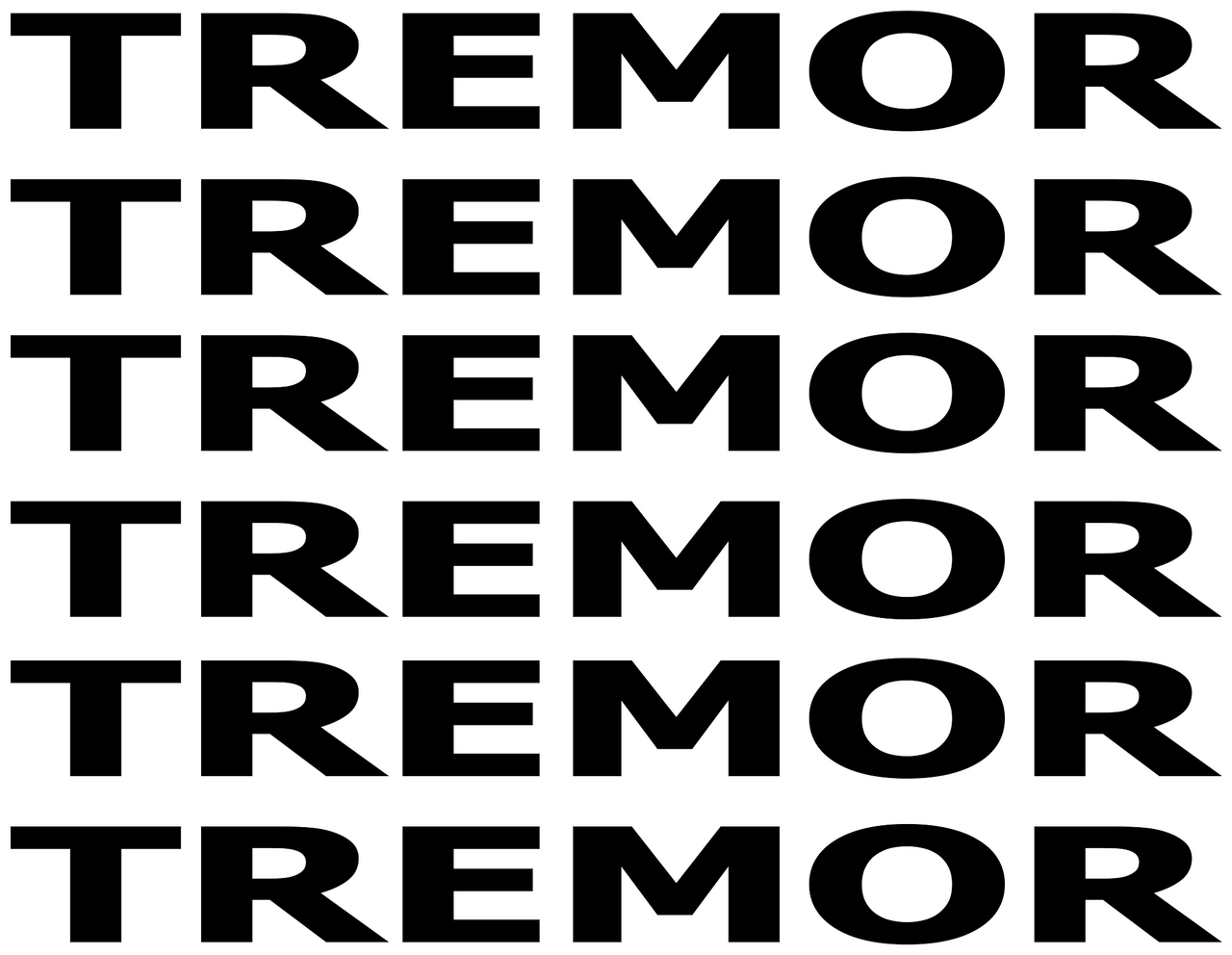 RESERVED for Tony - set of 6 - TREMOR 22.2w x 2.2h Matte Black