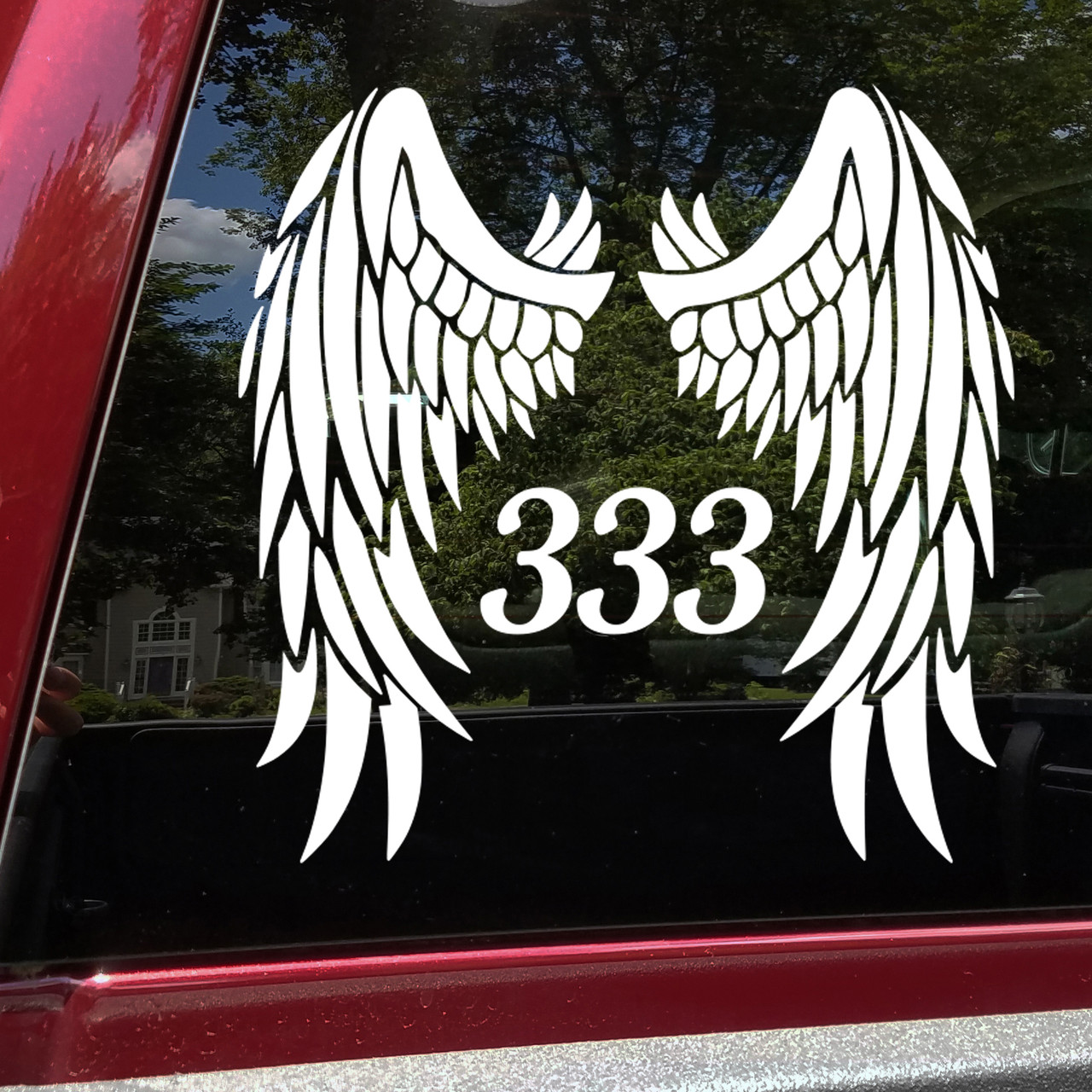 angel wings 333 vinyl sticker decal spiritual numerology winged design