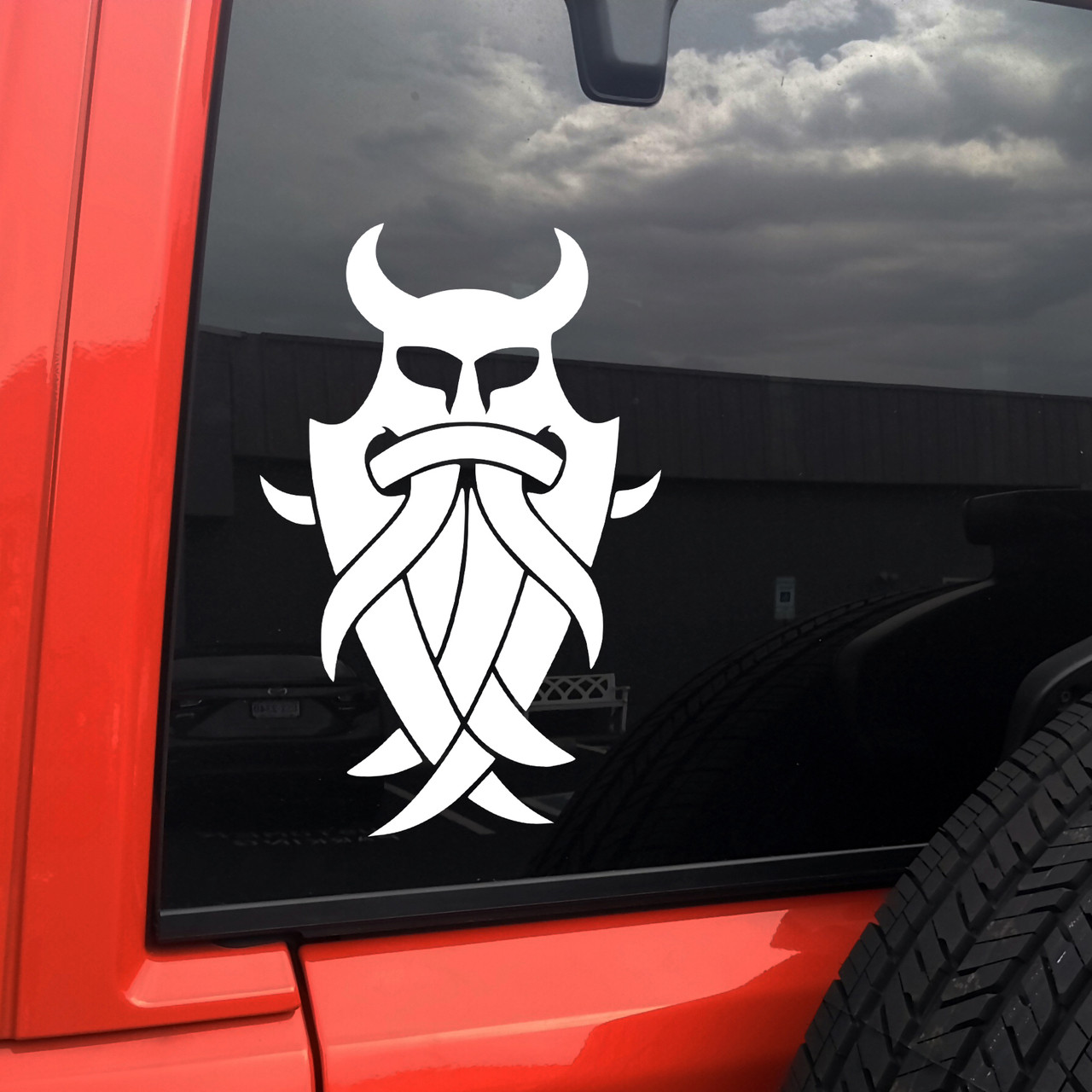 odins mask norse mythology viking godmask vinyl sticker decal rune symbol