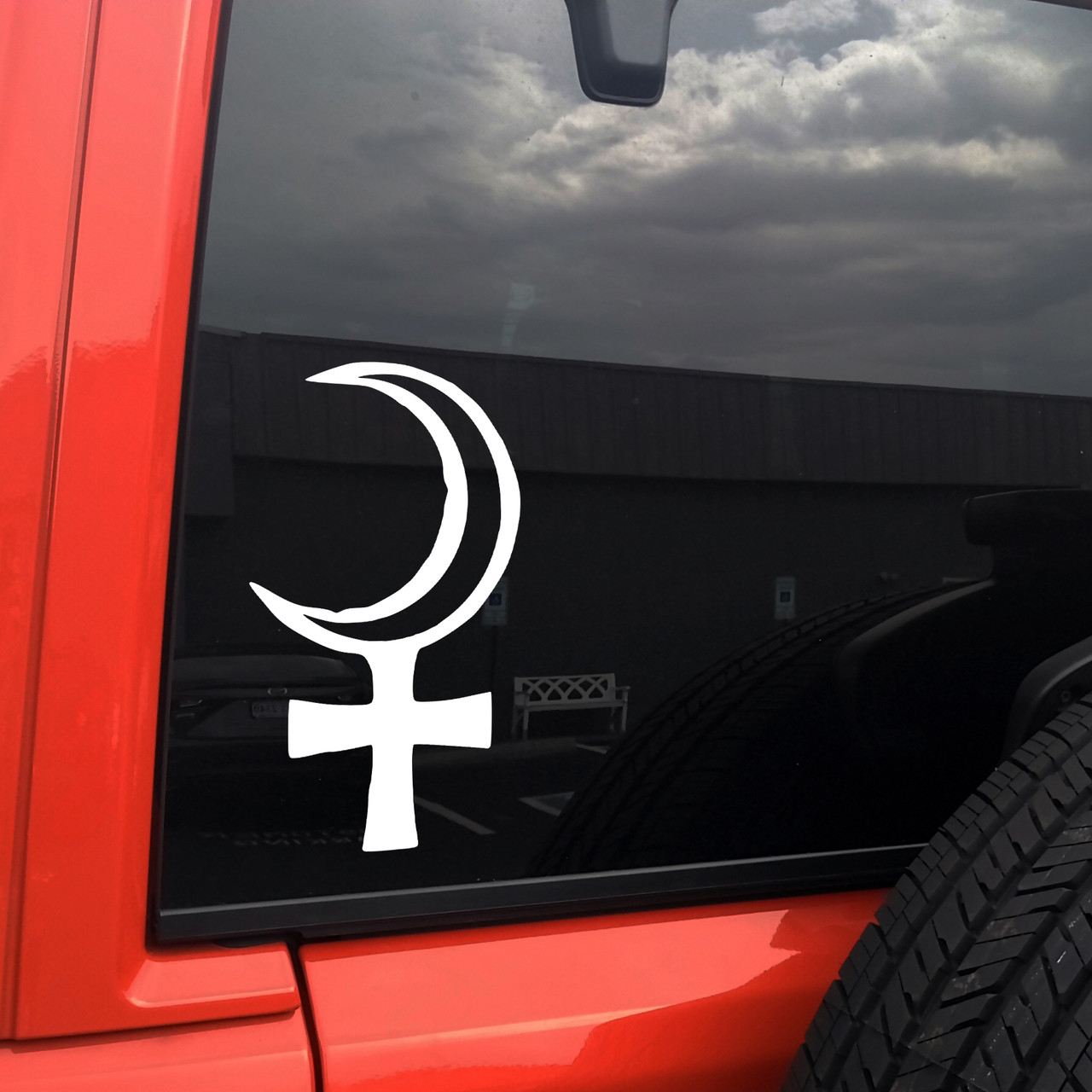 selene astrology symbol vinyl sticker decal with celestial moon goddess inspired lunar mystical design