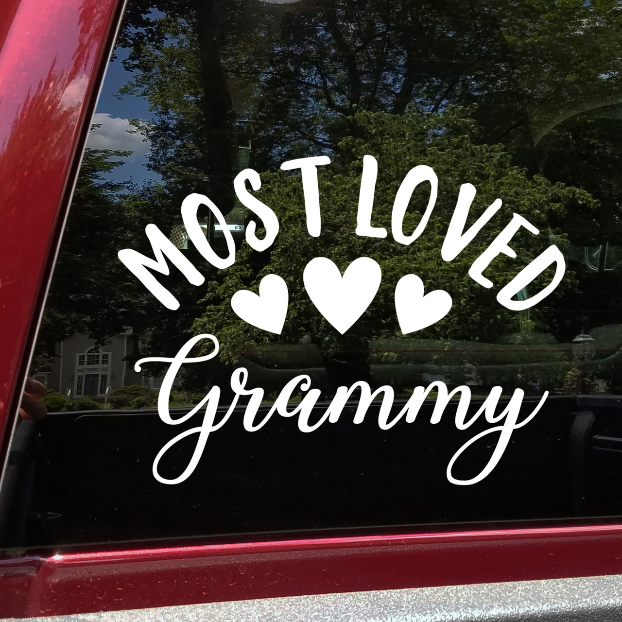 most loved personalized vinyl sticker decal customized with grandmother name and sentimental family wording for keepsake display