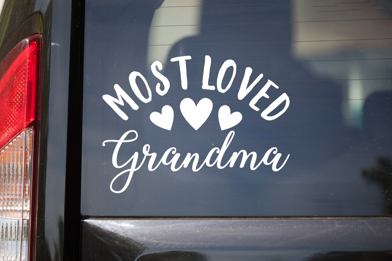 most loved personalized vinyl sticker decal customized with grandmother name and sentimental family wording for keepsake display