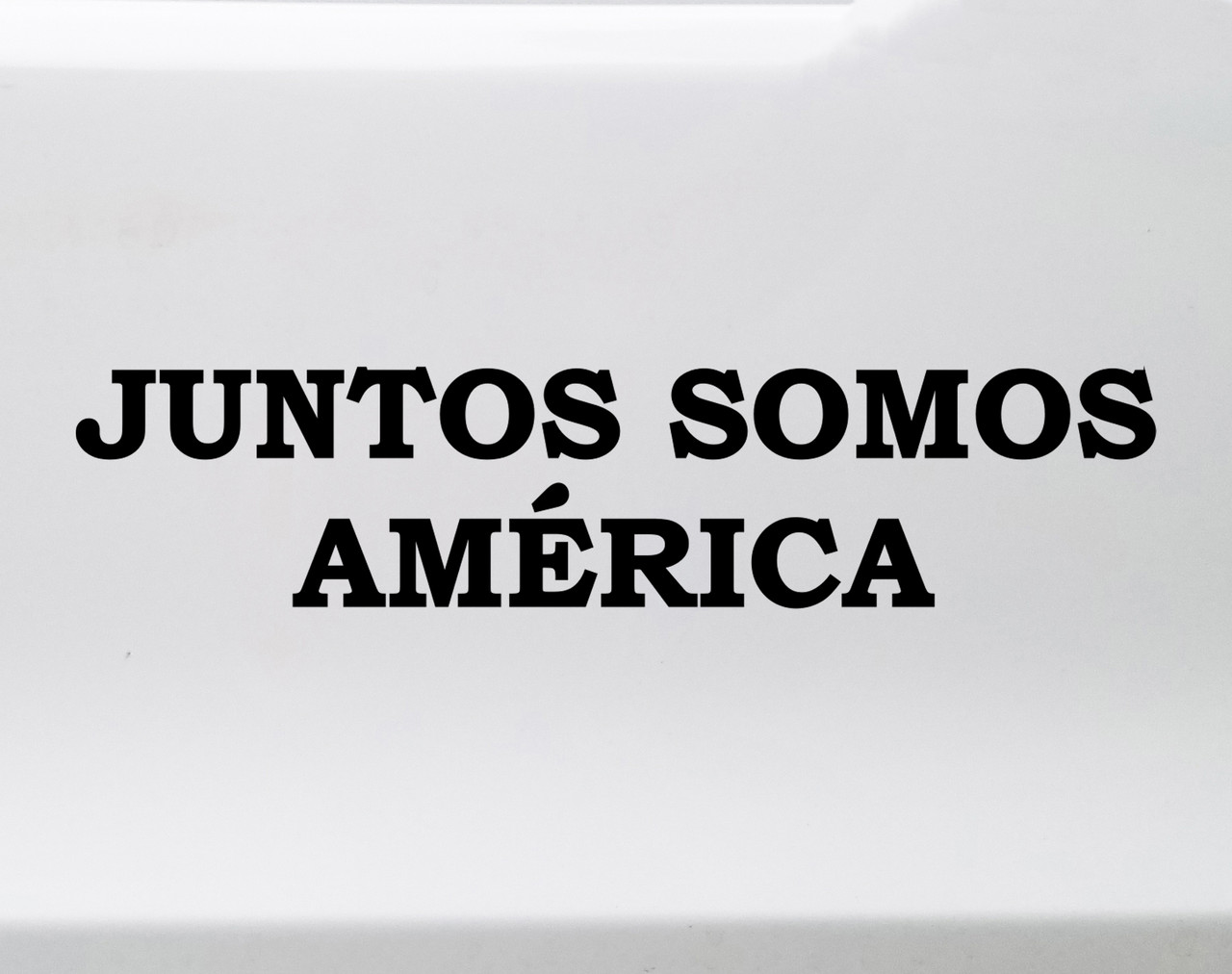 juntos somos america vinyl sticker decal featuring Hispanic heritage unity community and cultural pride typography design