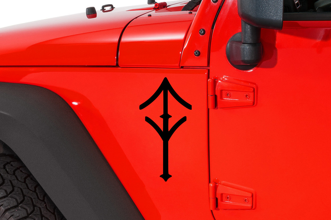 tyr algiz strength protection bindrune vinyl sticker decal featuring Norse Viking rune symbolism associated with courage and resilience