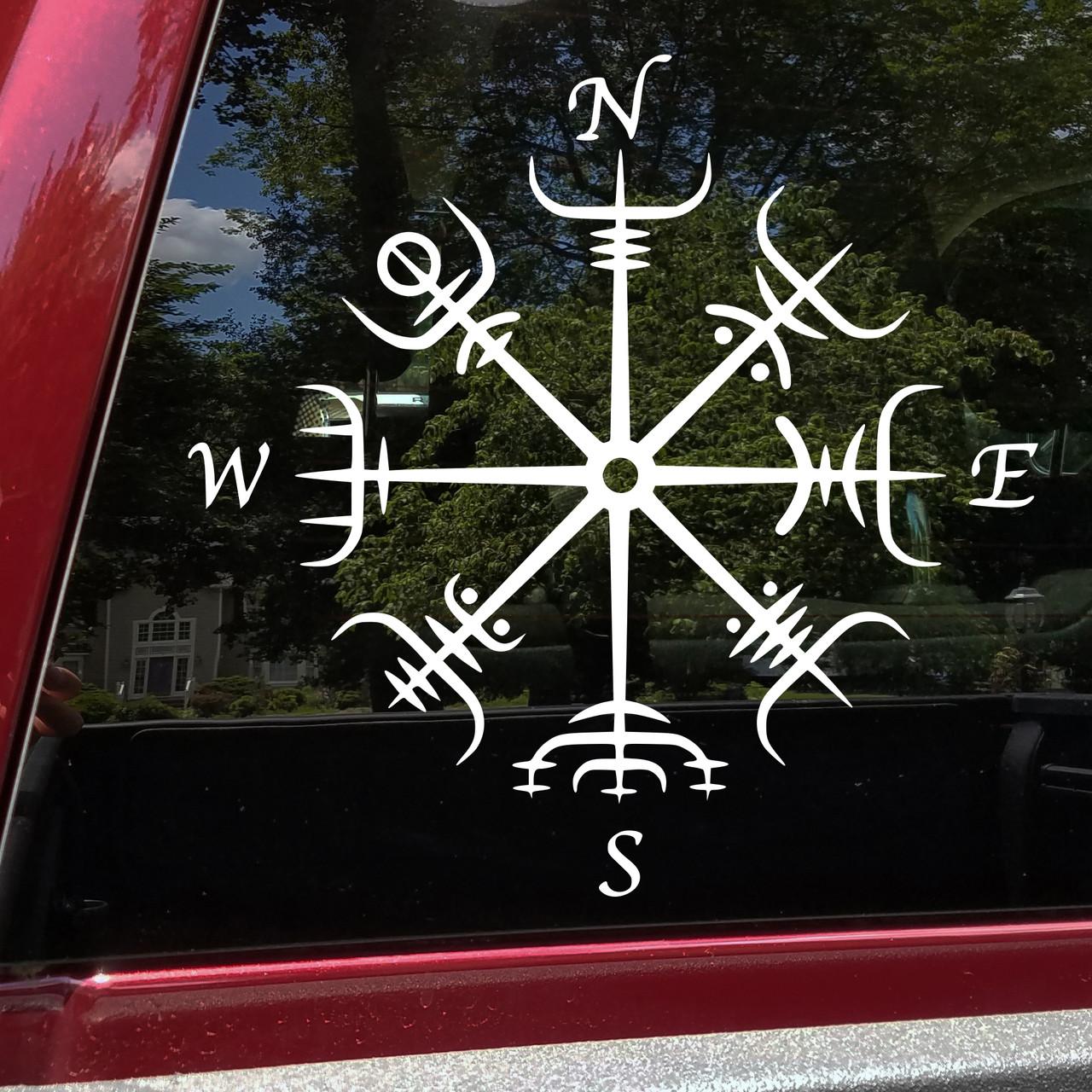 asatru vegvisir viking compass vinyl sticker decal featuring Nordic protection guidance and Icelandic symbolic design