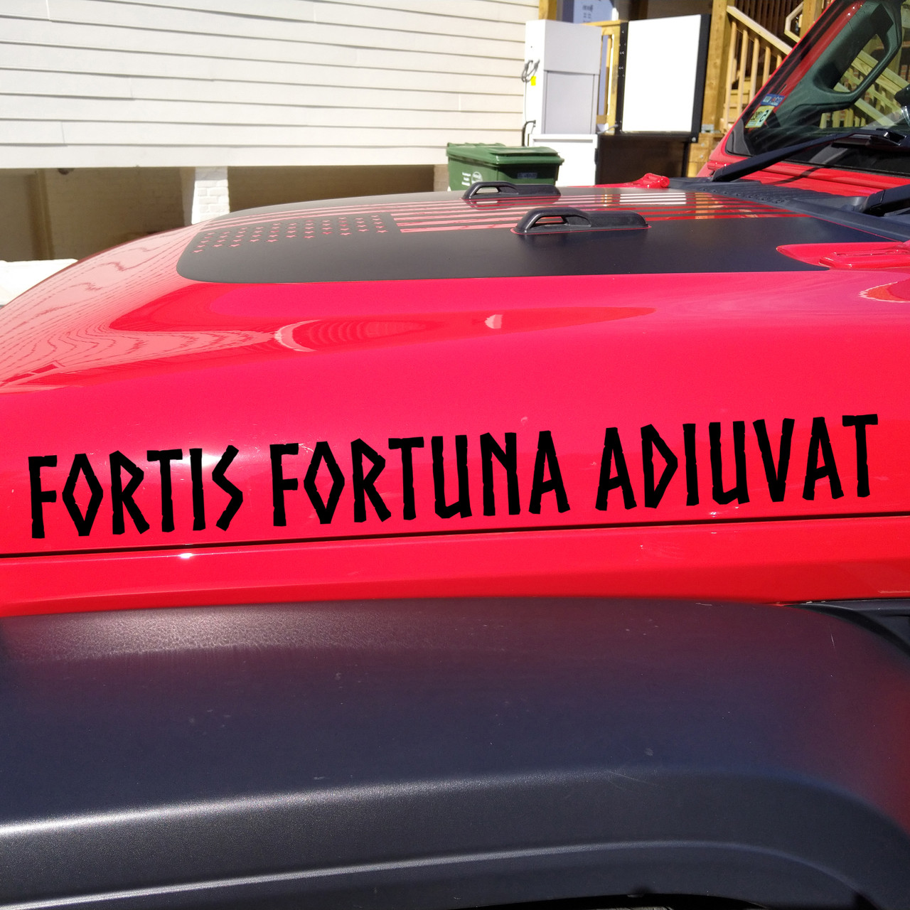 fortis fortuna adiuvat vinyl sticker decal featuring the latin phrase fortune favors the bold in a bold classical inspired typeface