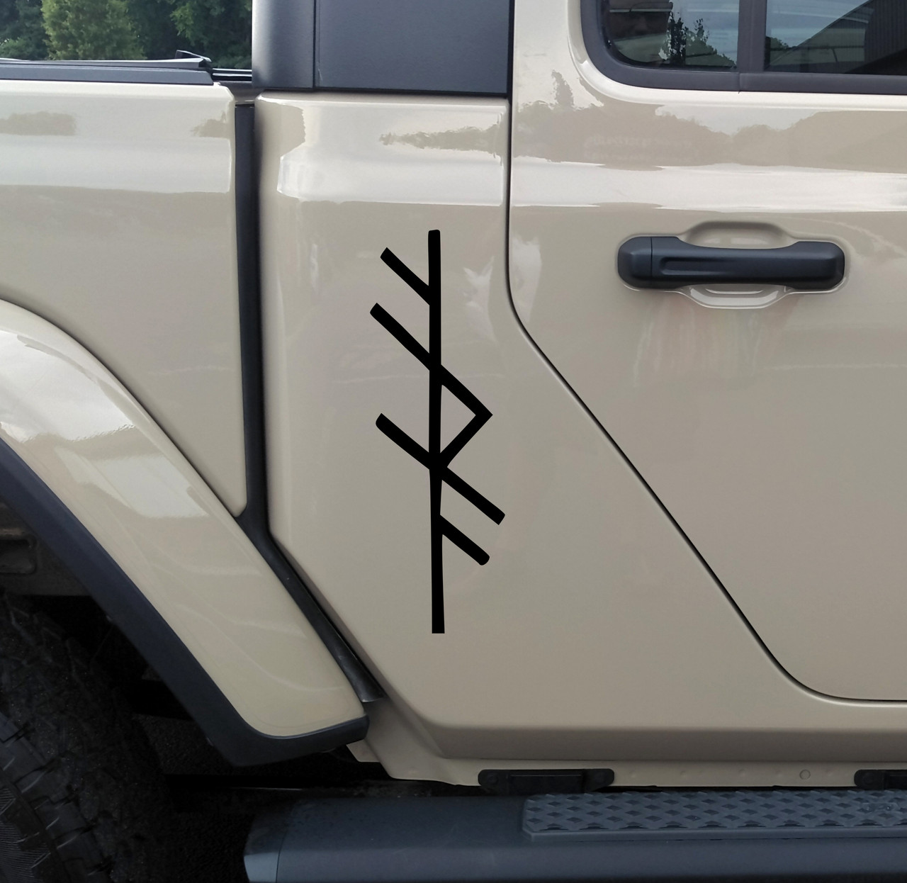 Fafnir Dragon Bindrune vinyl decal featuring a Norse Viking rune symbol inspired by the legendary dragon of Norse mythology for vehicles, windows, laptops, and outdoor gear.