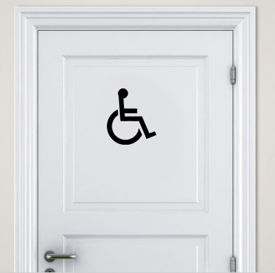 Handicap wheelchair accessibility symbol vinyl decal for doors windows vehicles and signs