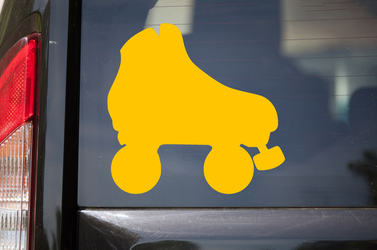 Roller Skate vinyl decal with classic quad skate silhouette and mirror option