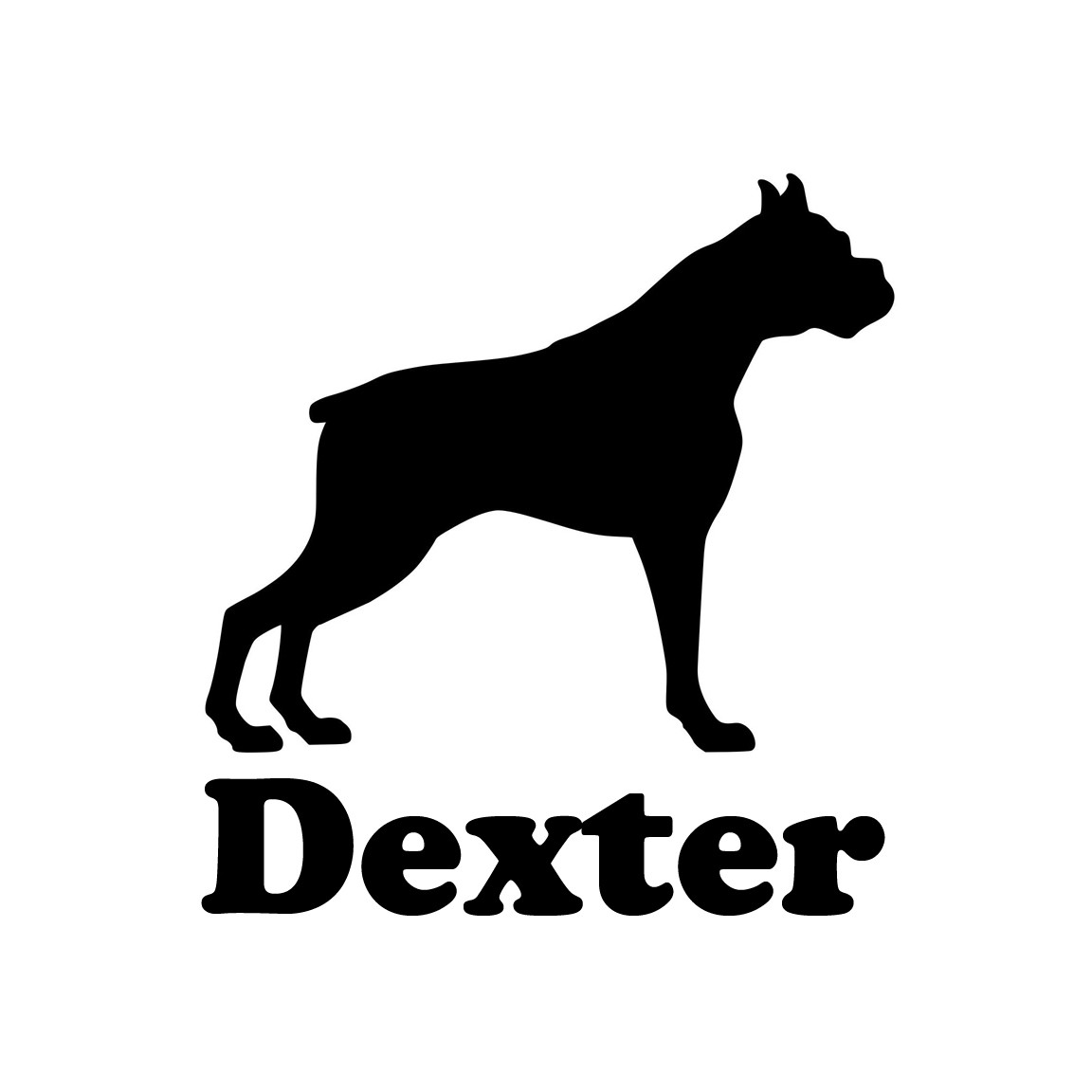 Personalized Boxer dog vinyl decal with custom name and mirror option