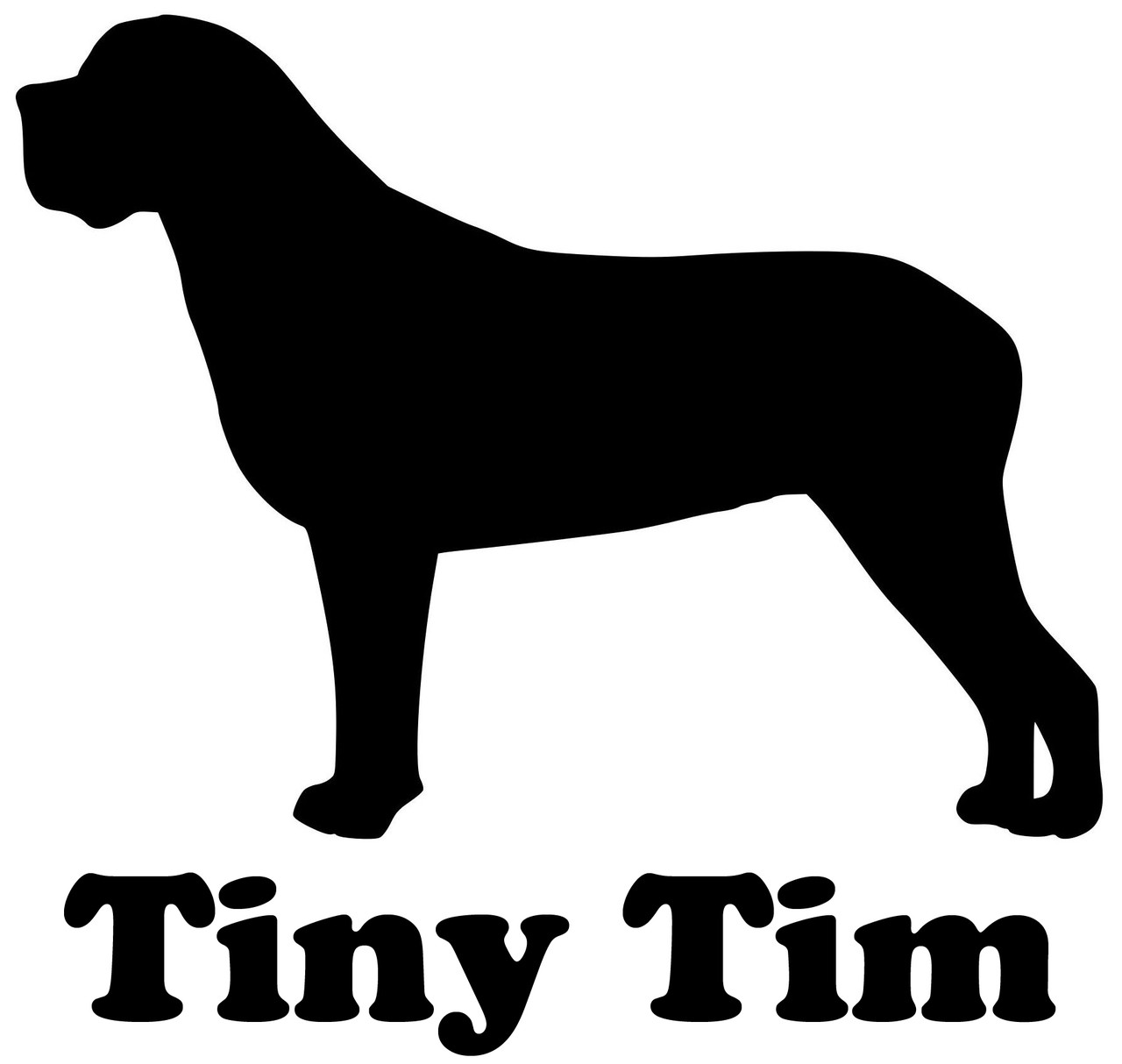 Personalized Mastiff vinyl decal with custom dog name and mirror option