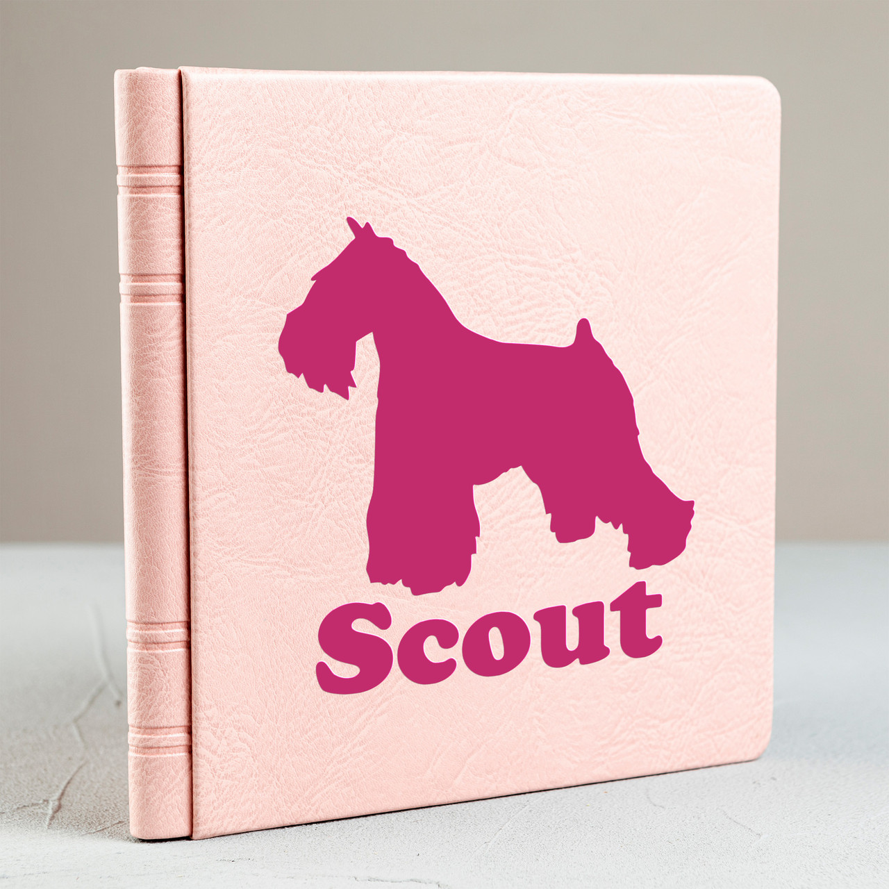 Personalized Schnauzer vinyl decal with custom dog name and mirror option