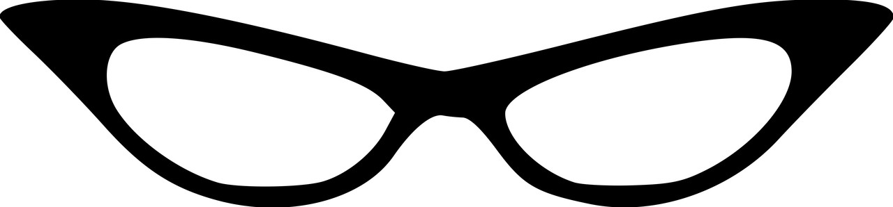 Cat Eye Glasses Vinyl Decal - Sunglasses 1950s - Die Cut Sticker