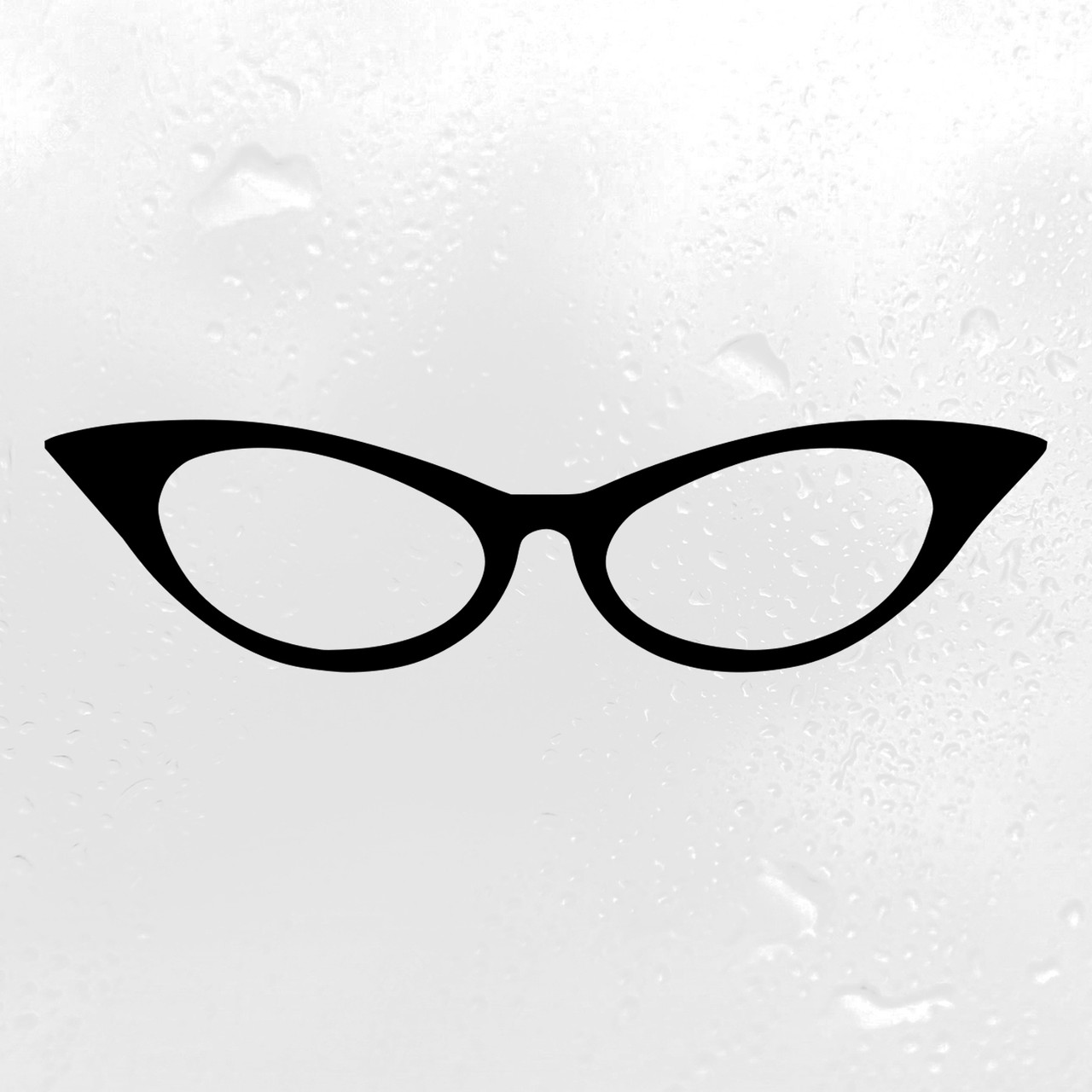 Cat Eye Glasses Vinyl Decal | Sunglasses Eyeglasses Cateye Retro Die Cut Sticker