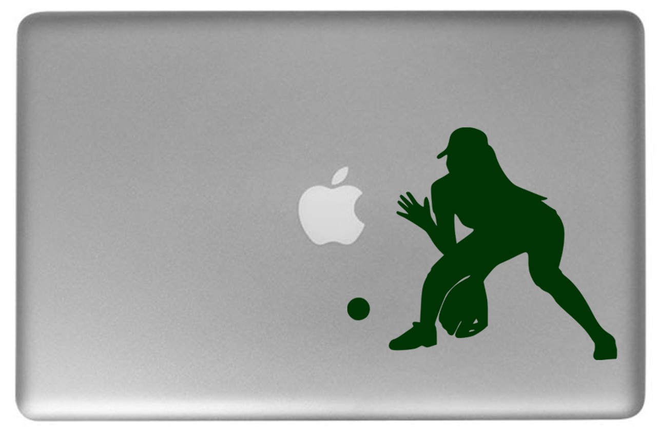 Softball Infielder Player Vinyl Decal Sticker 5.25" x 4.5" iPad Car