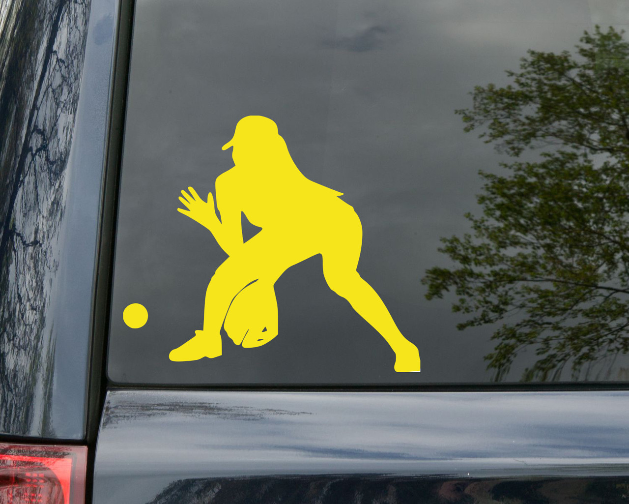 Softball Infielder Player Vinyl Decal Sticker 5.25" x 4.5" iPad Car