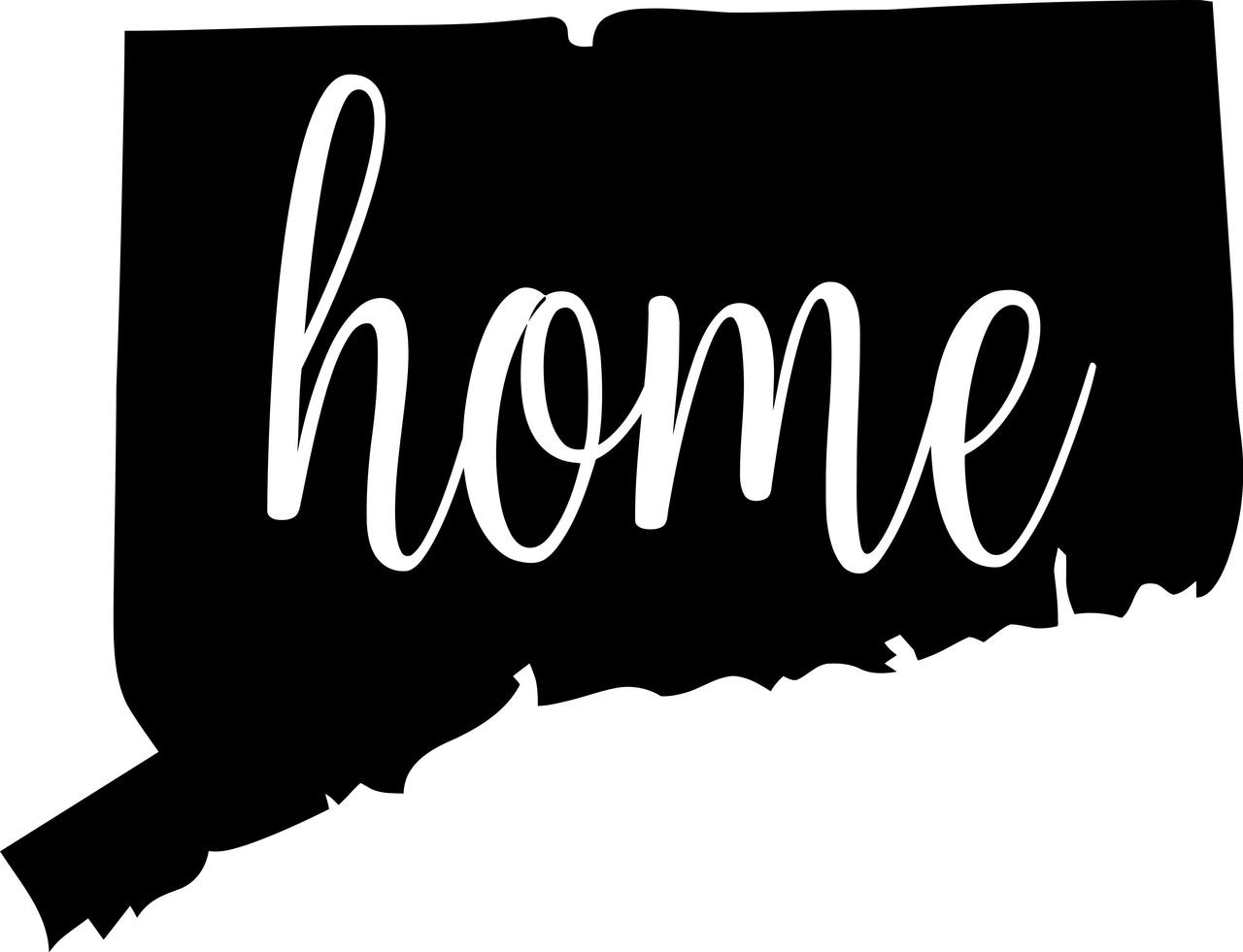 Connecticut State Vinyl Decal Sticker 6" x 4.5" Home - CT