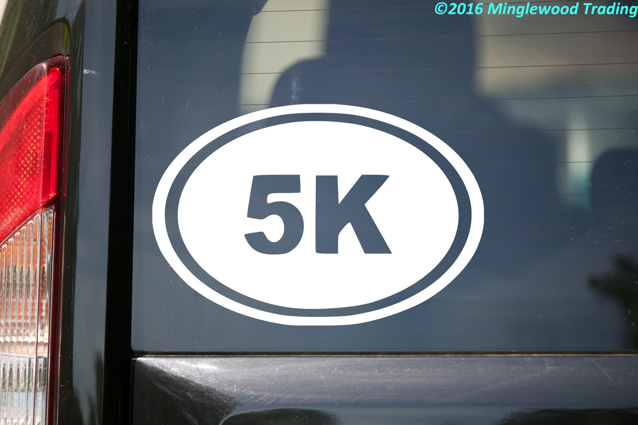 5K Running Oval vinyl decal sticker 6" x 4" Race 3.1 Miles Jogging Run