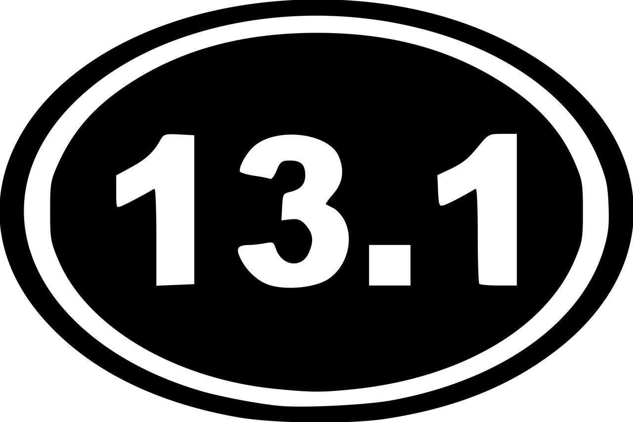 13.1 Running Oval vinyl decal sticker 6"x 4" Half Marathon Run Race