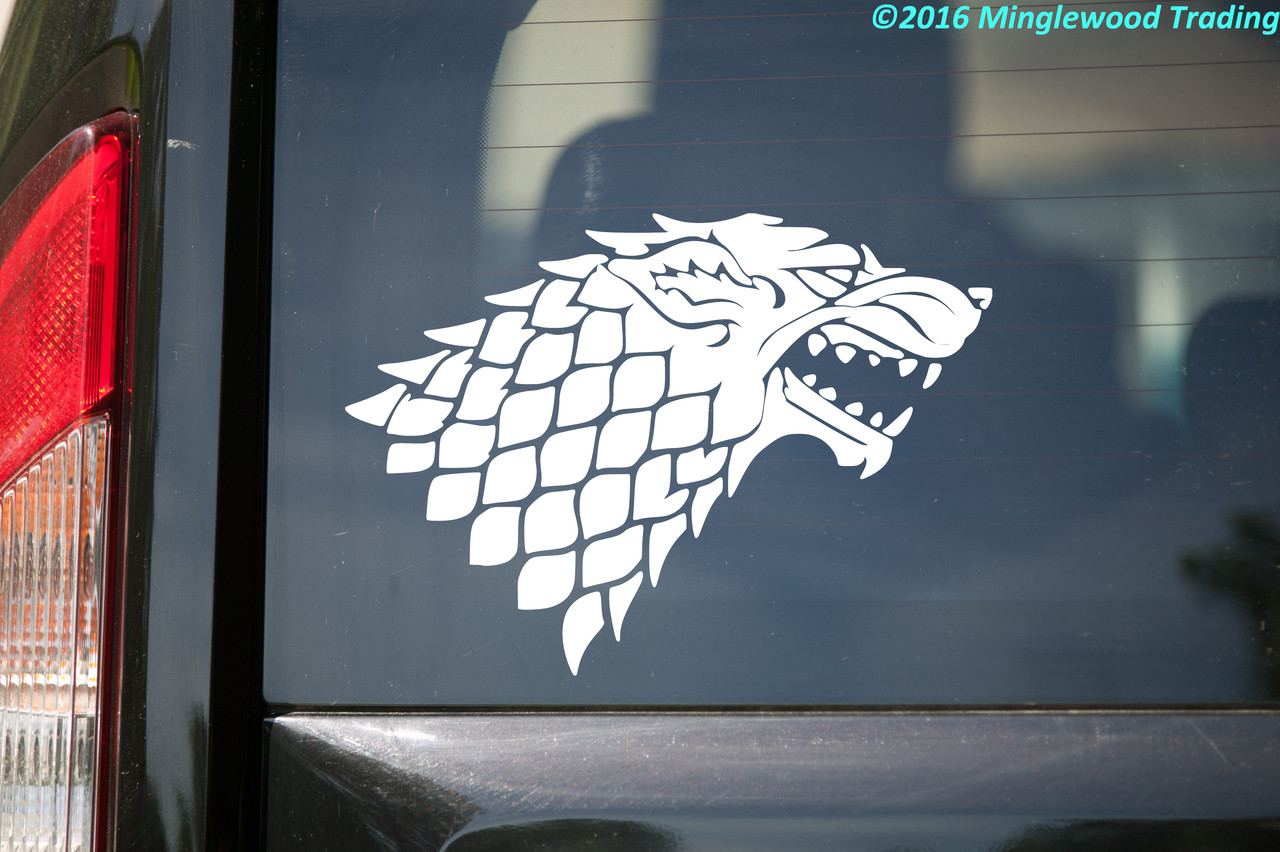 HERALDIC LION HEAD -V2- Vinyl Sticker - House Stark Sigil Dire Wolf - Die Cut Decal