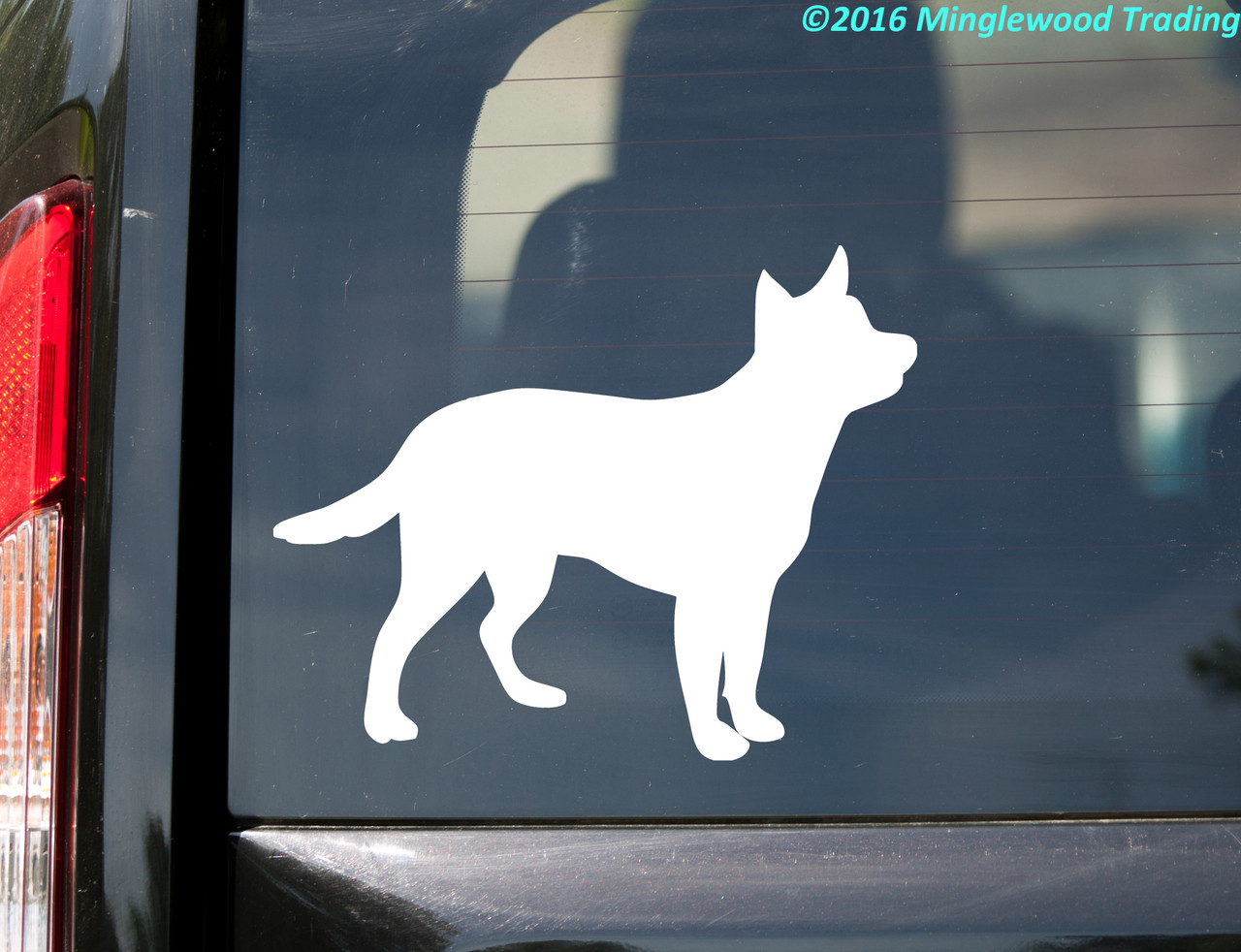 australian cattle dog red blue heeler vinyl sticker decal herding breed silhouette