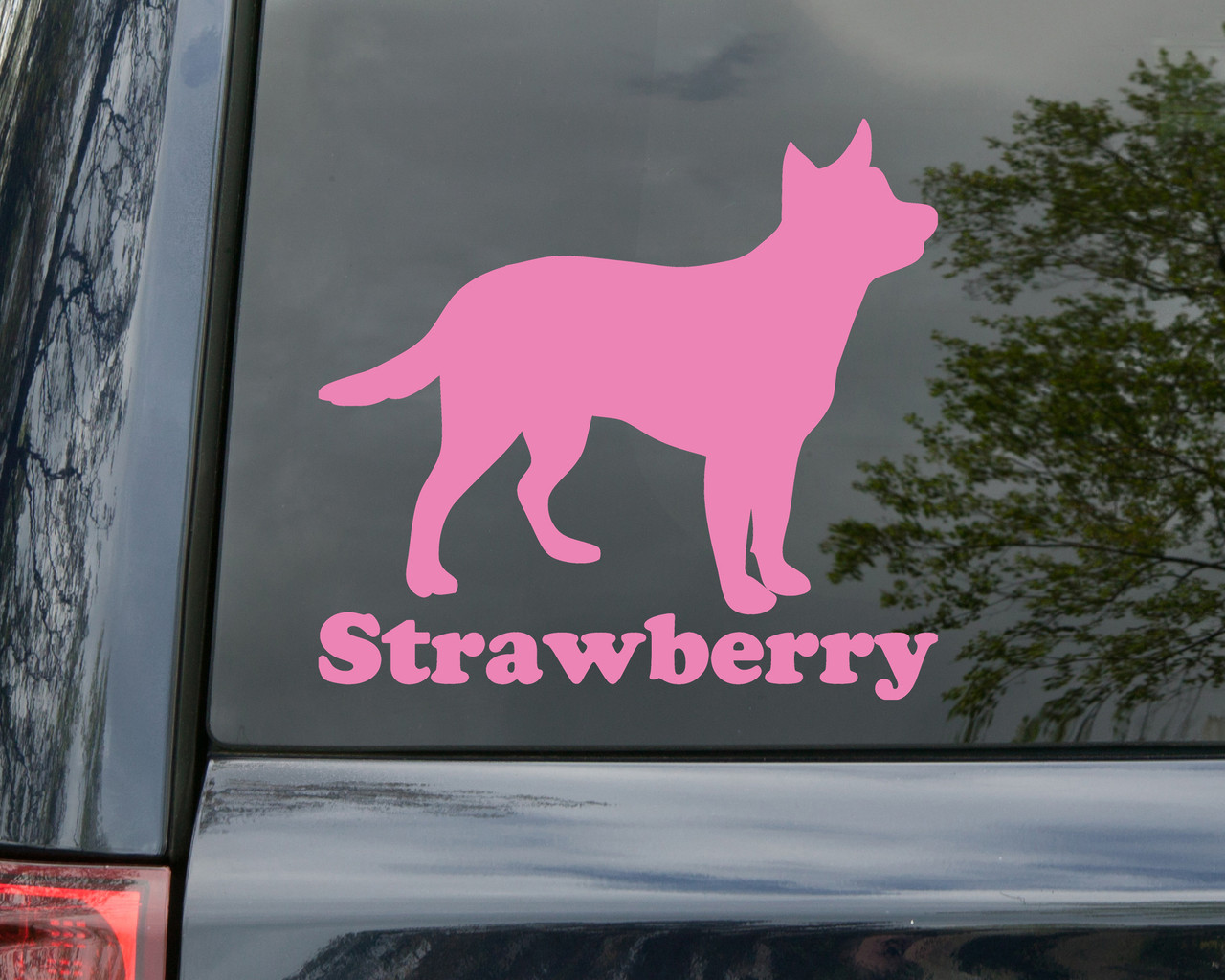 Personalized Cattle Dog vinyl decal with custom name for Australian Cattle Dog Blue Heeler and Red Heeler owners