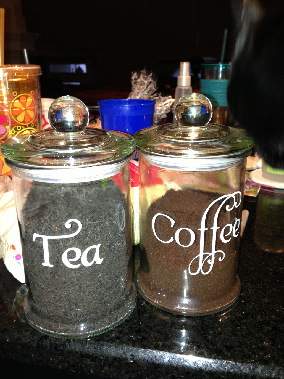 Set of 3 Canister Labels, Decals, Sugar Flour and Tea, Pantry