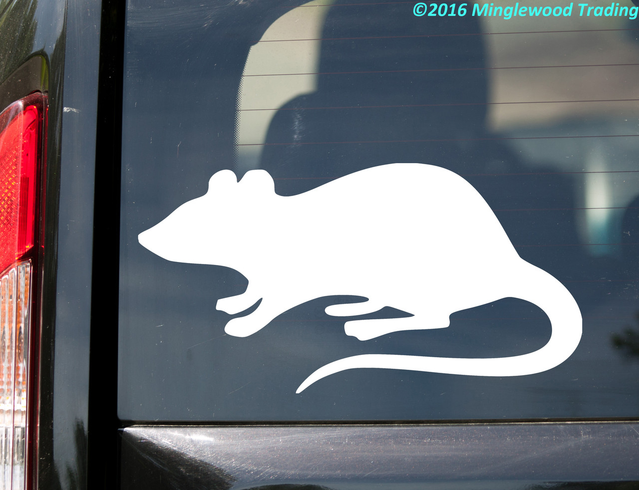 Rat vinyl decal sticker 5" x 2.5" Black Pack Rodent