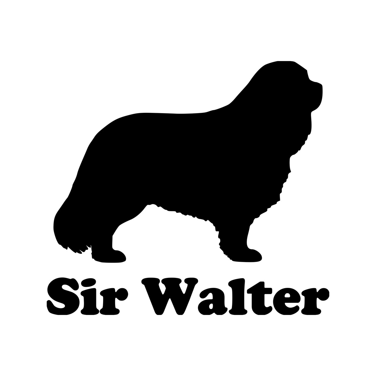 Personalized Cavalier King Charles Spaniel vinyl decal with custom dog name and breed silhouette