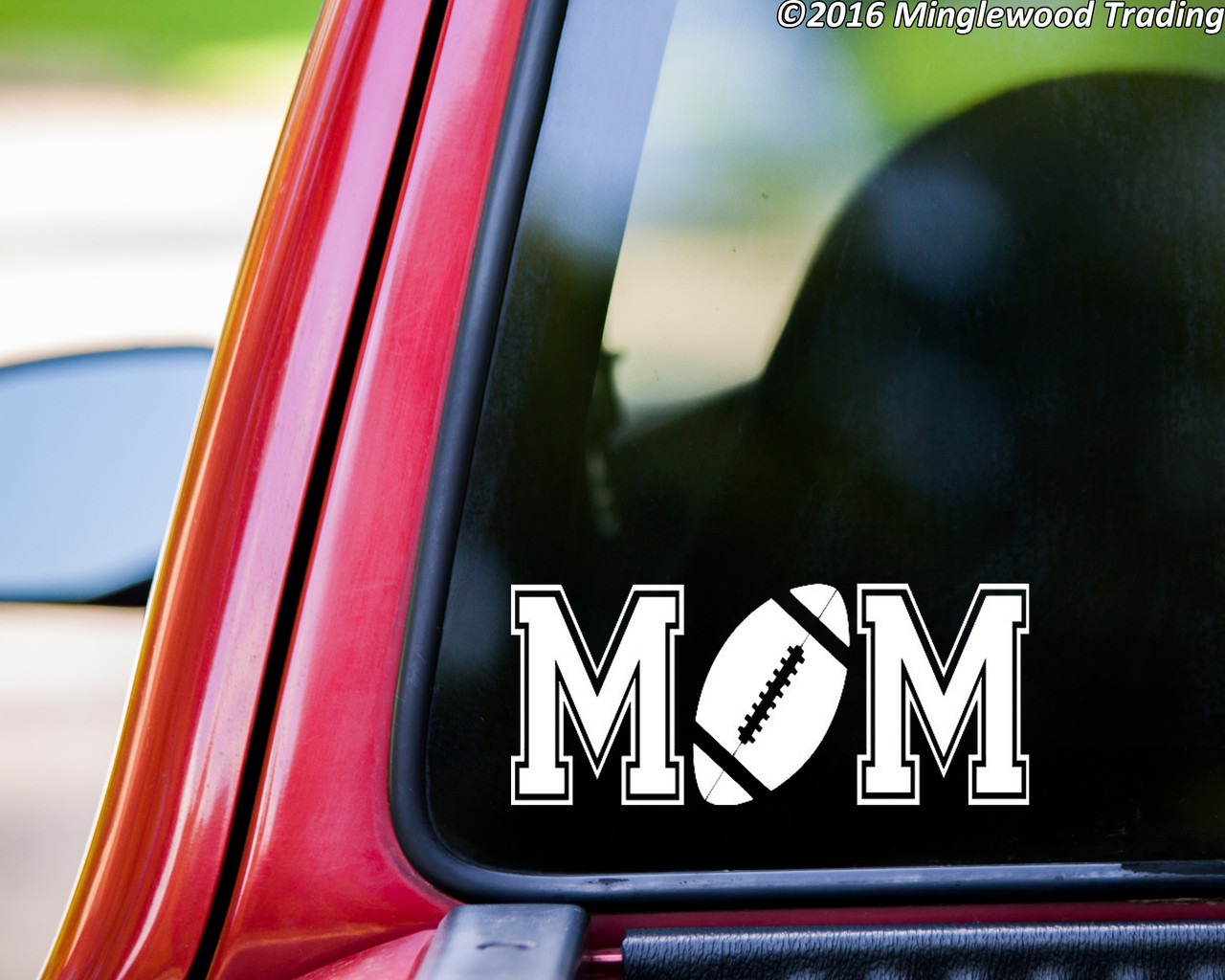 FOOTBALL MOM Vinyl Sticker - Youth High School Sports - Die Cut Decal