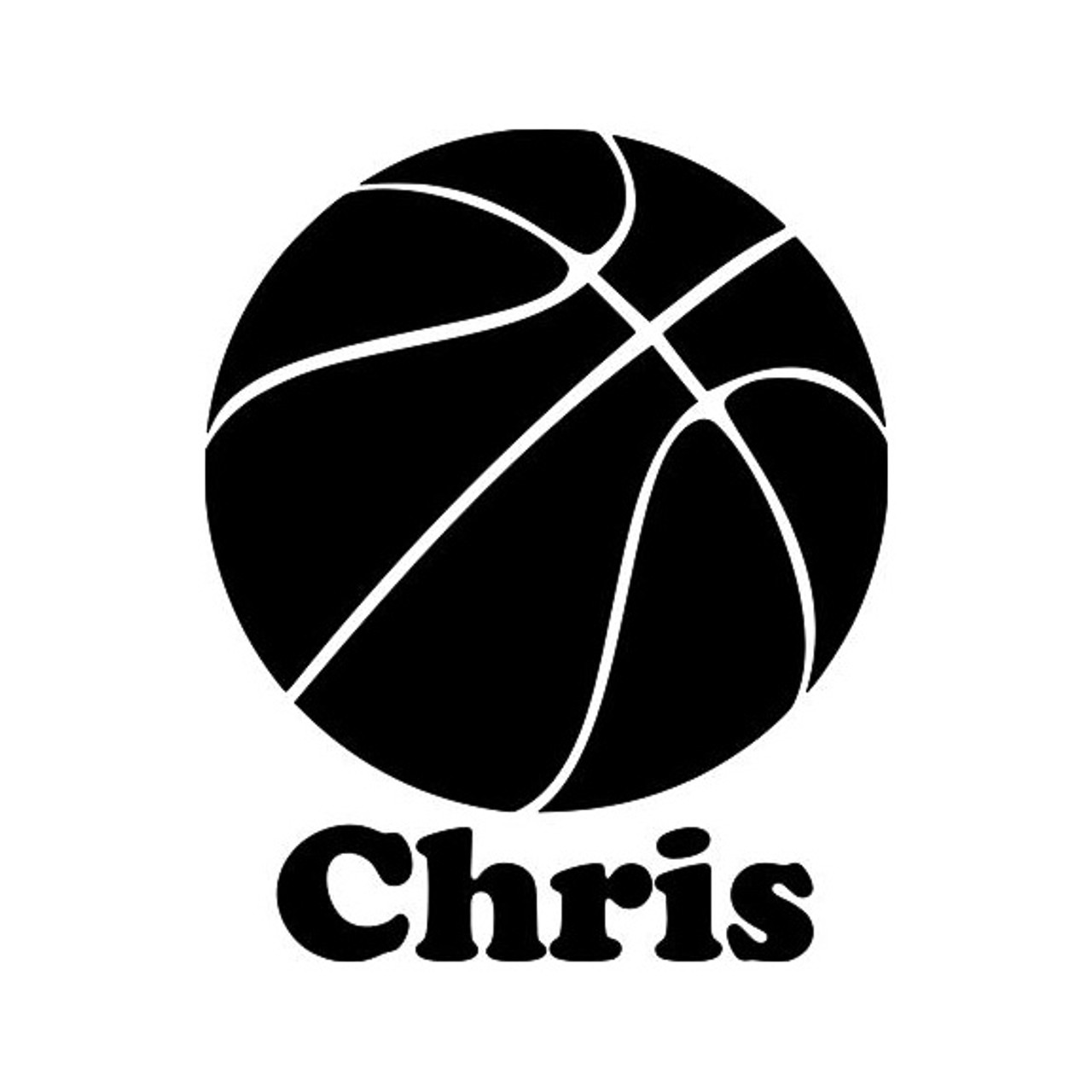 Basketball with Personalized Name Vinyl Sticker  - Die Cut Decal