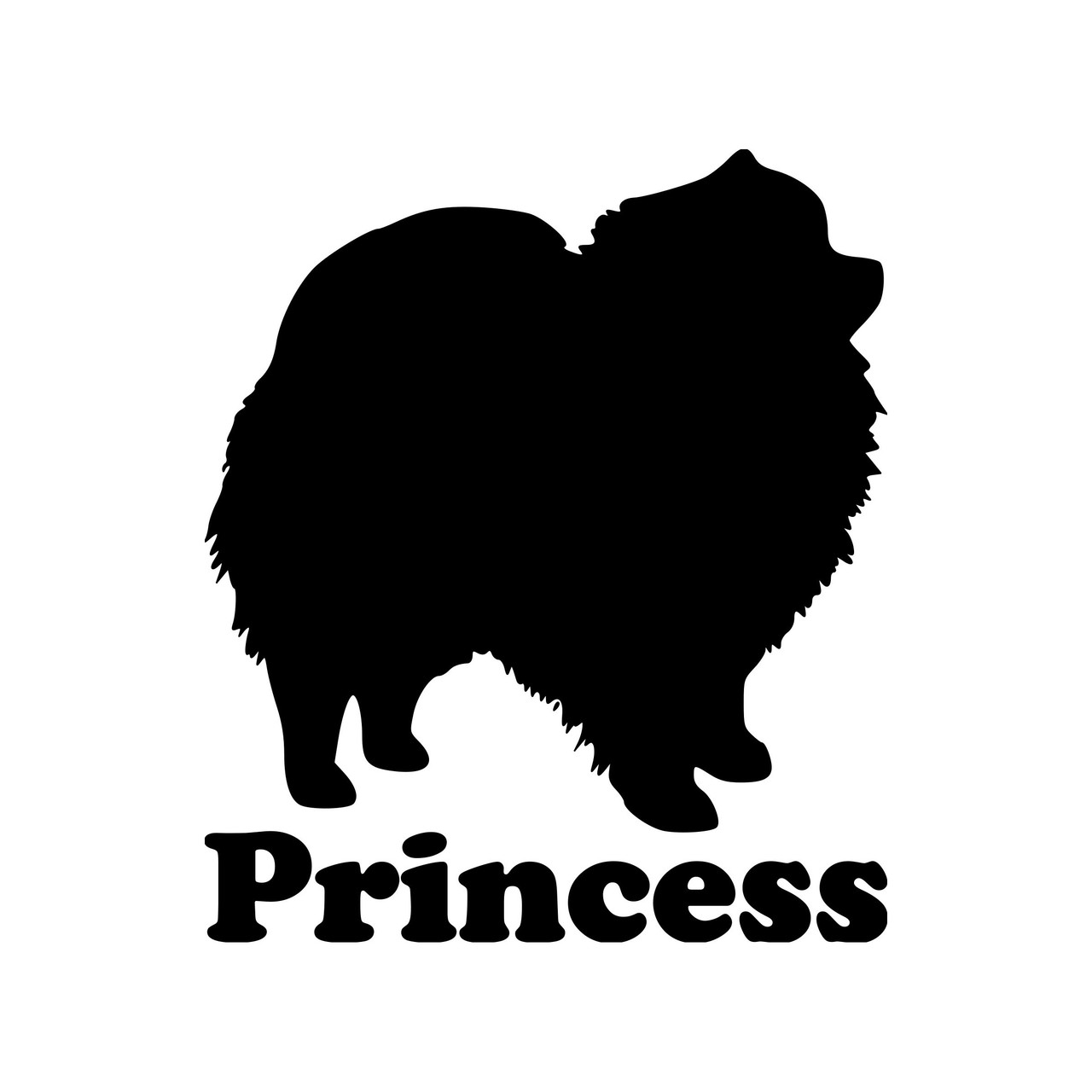 Personalized Pomeranian Pom vinyl decal with custom dog name and breed silhouette
