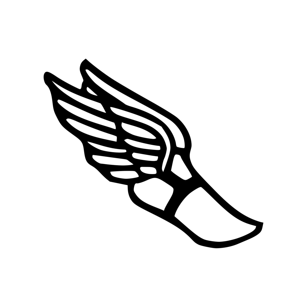 Winged foot vinyl decal running symbol for track and field cross country runners teams and athletes