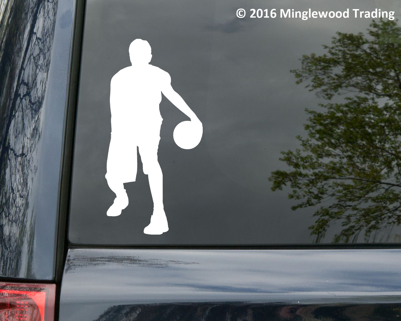 Boy Basketball Player vinyl decal sticker 5" x 2.5" Male Mens