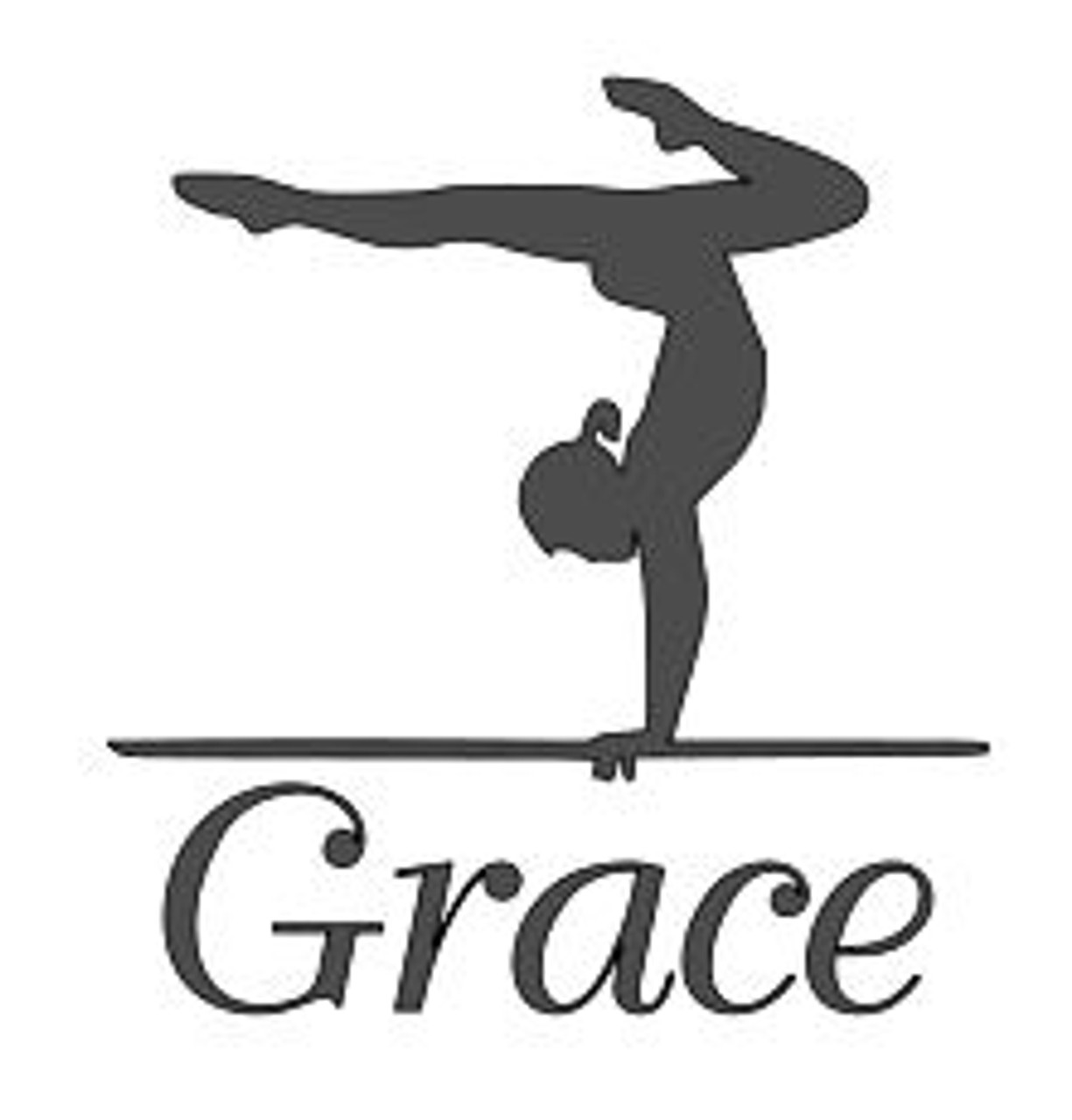 Gymnast with Name - Vinyl Decal Sticker - 5" x 5.5"