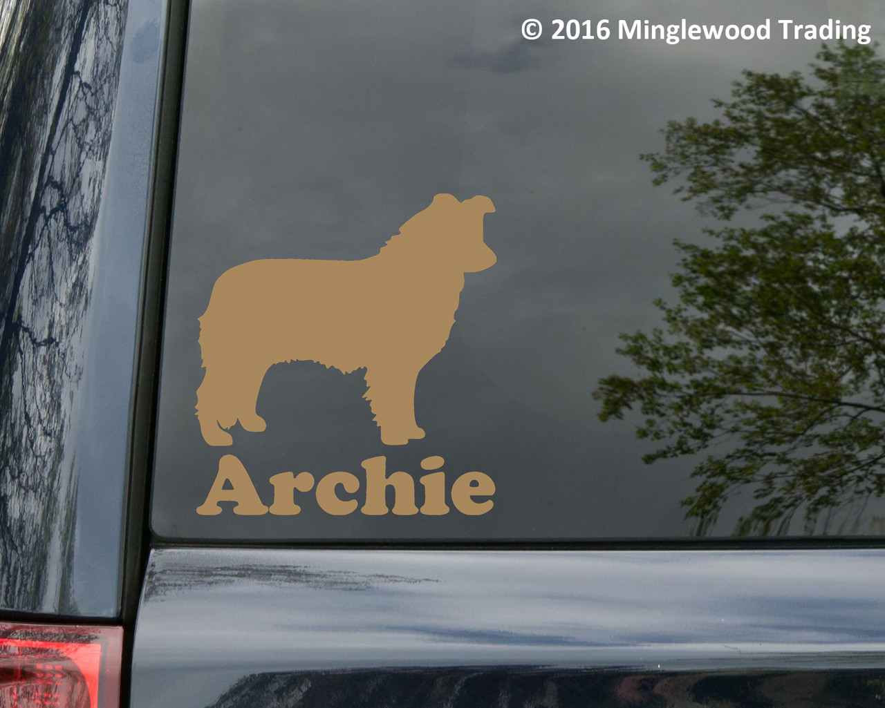 Border Collie vinyl decal sticker with Personalized Name 5" x 5"