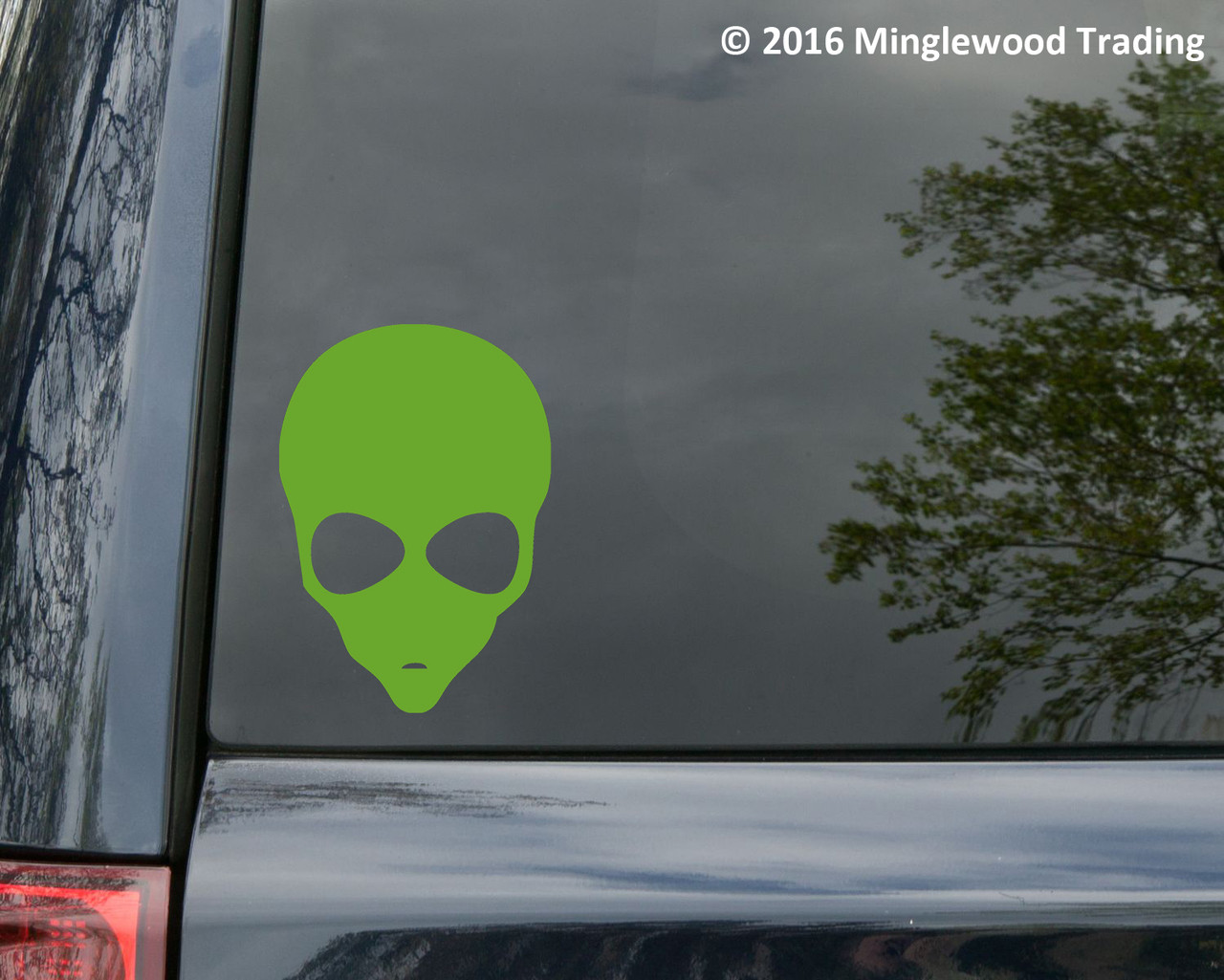 Alien Head Vinyl Secal - Space UFO Martian Area 51 - Die Cut Sticker