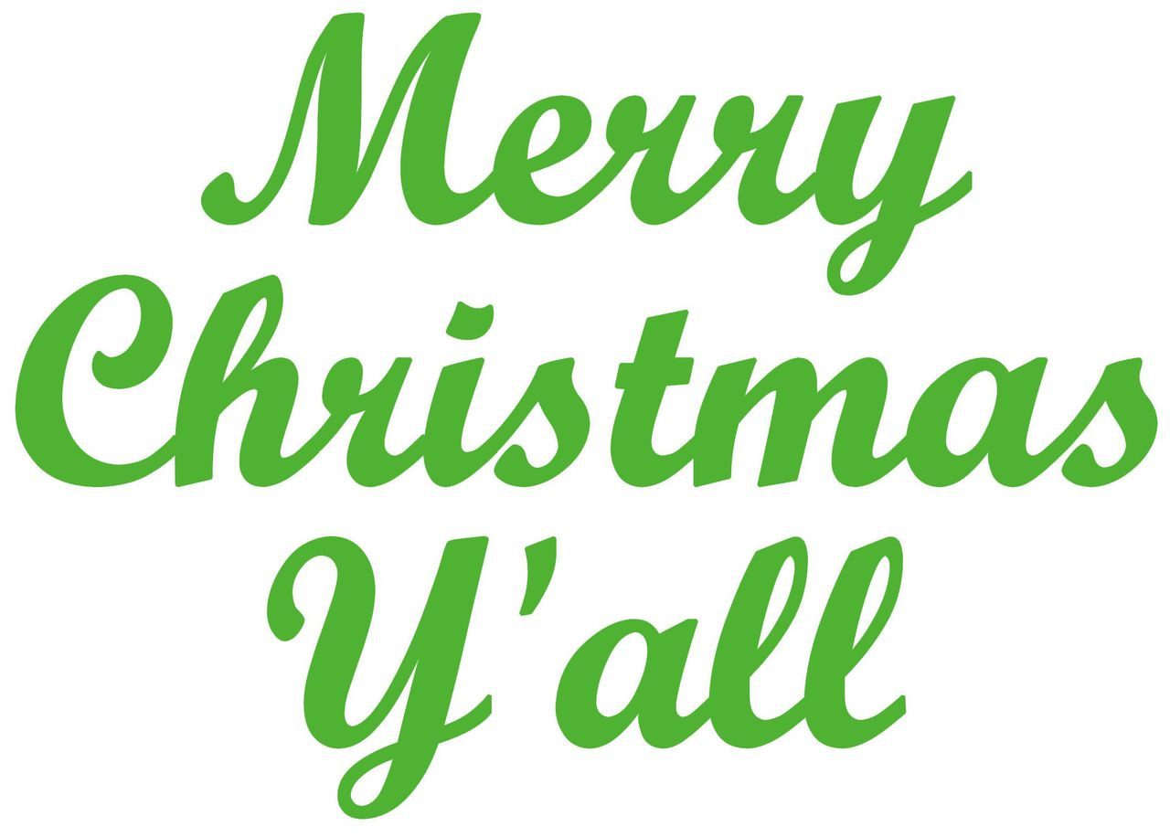 Merry Christmas Y'all | Custom Vinyl Decal Sticker  7" x 5"