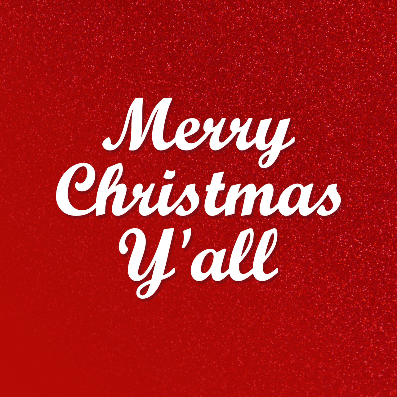 Merry Christmas vinyl decal in white on a red festive background, displaying the product in it's elegant simplicity.