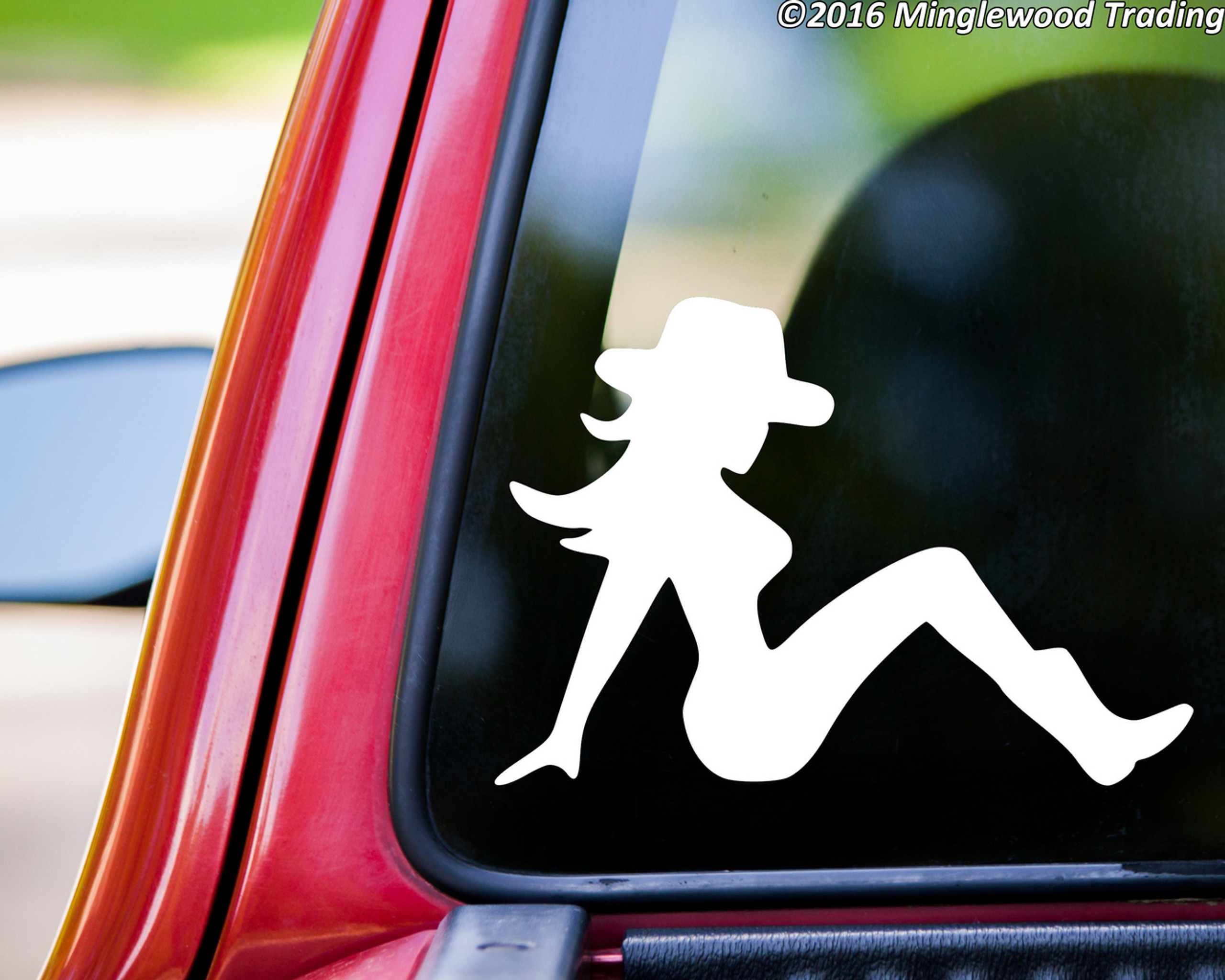 Buy Mudflap Cowgirl Vinyl Sticker Trucker Girl Lady Silhouette Country Truck Die Cut Decal 1422