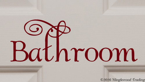 Bathroom vinyl decal sticker 11.5" x 4" Wall Door Decor