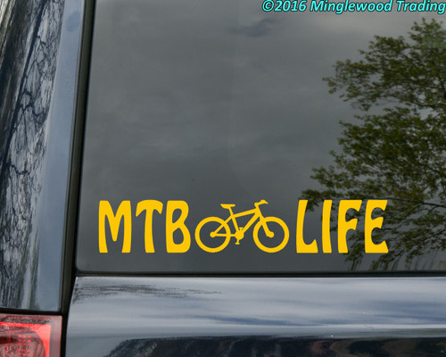 MTB LIFE Vinyl Decal Sticker 11.5" x 2" Mountain Bike