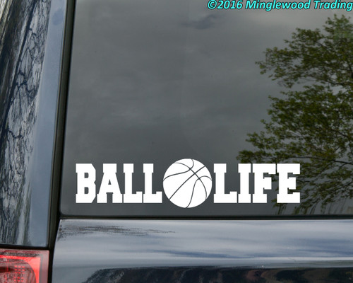BALL LIFE Vinyl Decal Sticker 11.5" x 2.5" Basketball Hoops