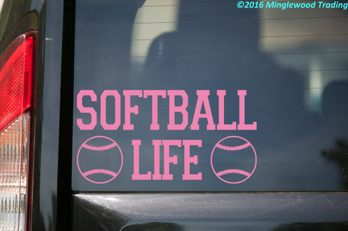 SOFTBALL LIFE Vinyl Decal Sticker 11" x 6" Fastpitch