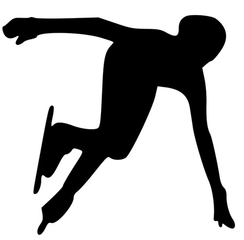 Speed Skater Ice Vinyl Decal Sticker - Short Track Speedskating 5" x 4.75"