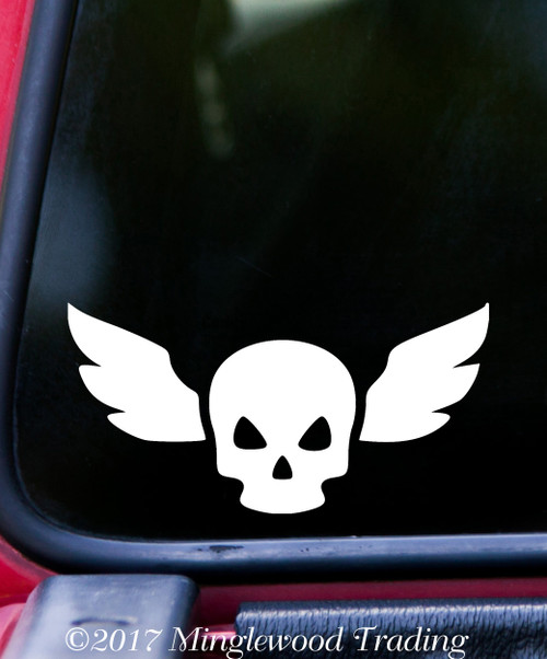 WINGED SKULL Vinyl Decal Sticker 5" x 2.5" Military Special Forces Airborne Wings