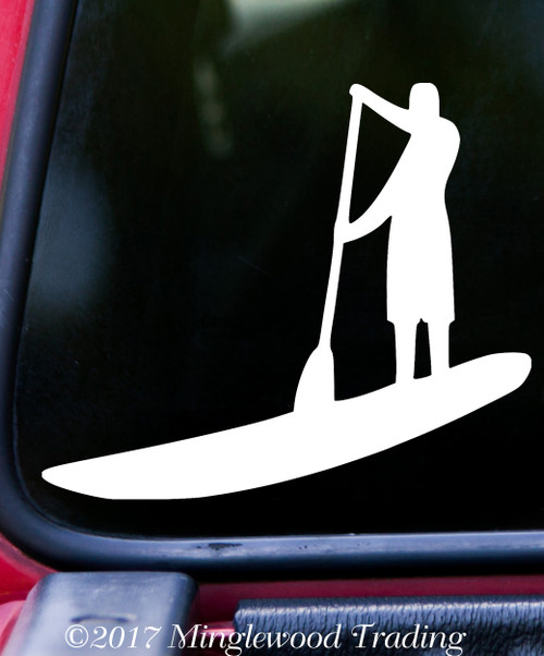 SUP Stand Up Paddle Board Vinyl Decal Sticker 5" x 4.25" Paddling MAN