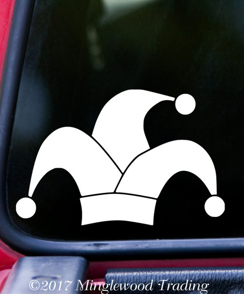 JESTER HAT Vinyl Decal Sticker 5" x 3.25" Jester's Cap Fool -  V1