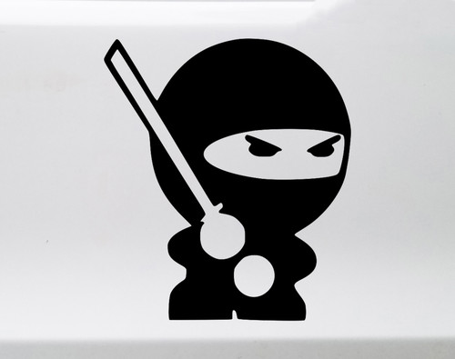 Ninja vinyl decal featuring a masked martial arts warrior holding a sword