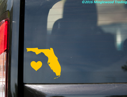 FLORIDA HEART State Vinyl Decal Sticker 6" x 5.5" Love FL